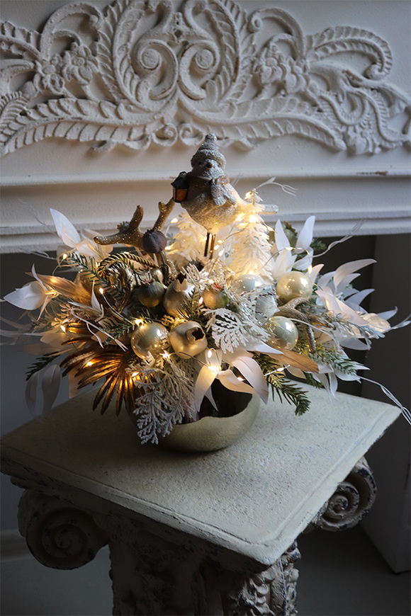 Decoland, dekoracyjny stroik zimowy LED