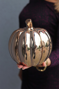 dekoracyjna Złota Dynia, wym.16x16,5cm