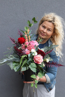 Valentina Mini, bukiet nagrobny we wkładzie, dł.57cm