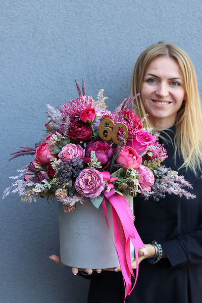 Lovere, flowerbox na prezent, wys.46cm