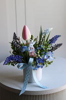 Szafirkowo New, stroik wielkanocny z szafirkami