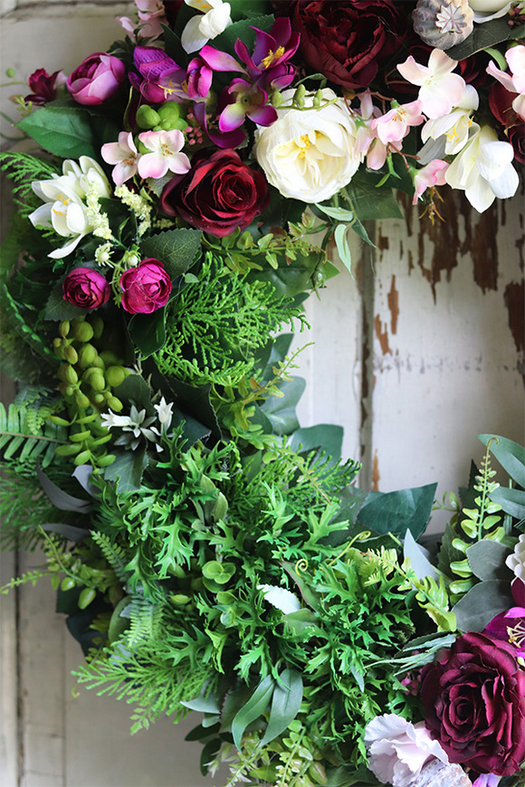 asymetryczny wianek na drzwi, Marassi, śr.67cm