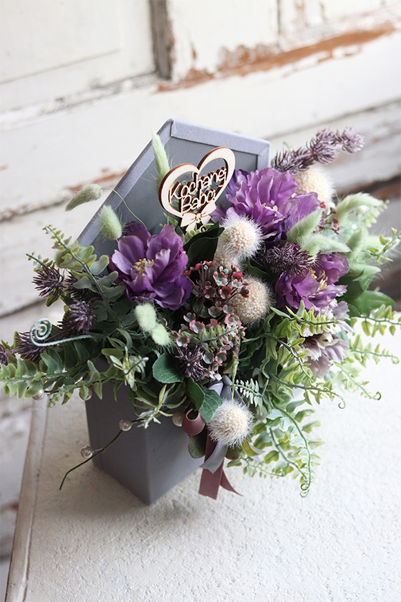 bardzo urocza koperta / flowerbox z życzeniami, Helima Grey, wym.30x38cm 
