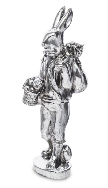 figurka wielkanocna, Królik srebrny A, wys.19x6x5.5cm