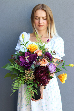 Hediana 3, jesienny bukiet nagrobny we wkładzie, dł.60cm 