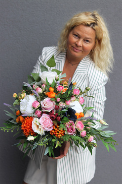 Jesienne Barwy 2, bukiet nagrobny do flakonu, dł.52cm