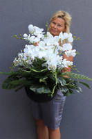  Biała Orchidea, komplet dekoracji nagrobnych