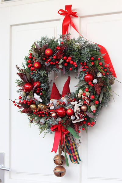 Skrzaty u Kasi, dekoracyjny wianek świąteczny, śr.55cm