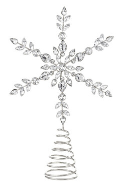 Snowflakes Silver, kryształowy szpic na choinkę, wym.28x17cm