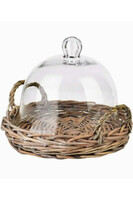 Gustawo, wiklinowa taca ze szklaną pokrywą, D, wym.27x6x22.5cm