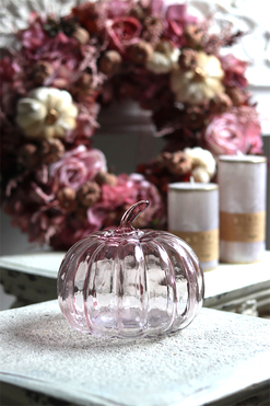 Glass Pumpkin, dekoracyjna dynia szklana, L, wym.15x15.5cm