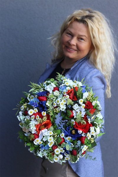 Mazowsze w Ogrodzie komplet dekoracji girlanda i wianek