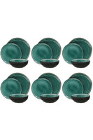 Bonita Emerald, komplet obiadowy dla 6 osób, 18 elementów