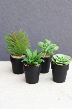 Gerrati, sztuczne rośliny w doniczkach, kpl.4szt