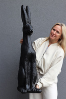 Zając Angielski Black, duży zajączek wielkanocny figurka