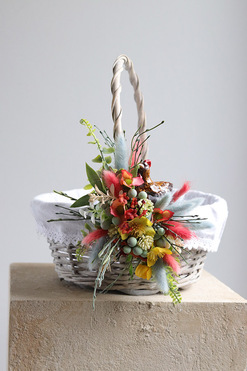 OD RĘKI Nowa Wieś, dekorowany koszyczek wielkanocny, wys.26cm