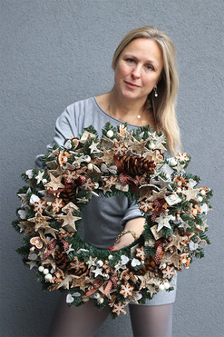 Pierniki Big, bożonarodzeniowy wianek na drzwi, śr.50cm 