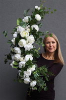 Biała Korona Selenia, elegancka girlanda z białymi kwiatami