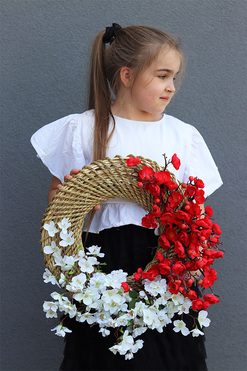 Polonijny, wianek patriotyczny na drzwi, śr.40cm