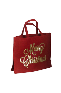 Merry Christmas, świąteczna torba juta, wym.30x38x10cm