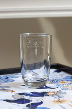 OD RĘKI Libellules 6 białych szklanek long drink La Rochere wys.13cm