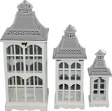 Andalouse North, drewniany lampion latarenka, kpl.3szt