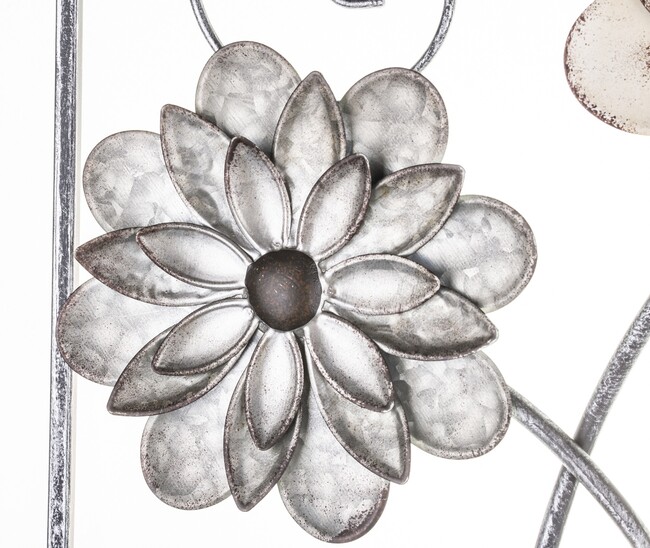 Floriana B, metalowy decor ścienny z kwiatami, wym.40.5x40.5x2cm 