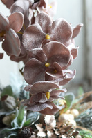 dekoracja świąteczna ze storczykiem, Velurro Champagne, wys.52cm