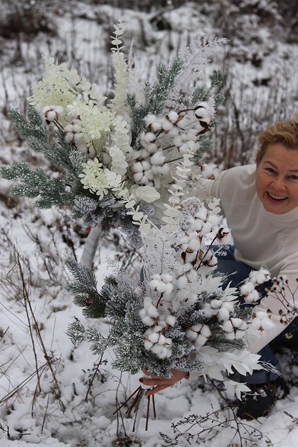 Moko Winter, elegancki zimowy bukiet, największy rozmiar XL, dł.90cm