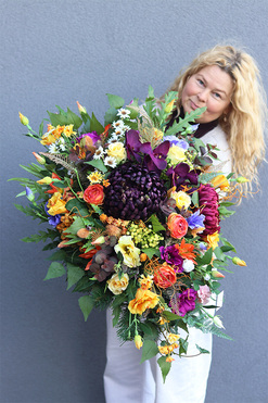 Kretena Bento, barwna kompozycja wiązanka nagrobna, dł.75cm