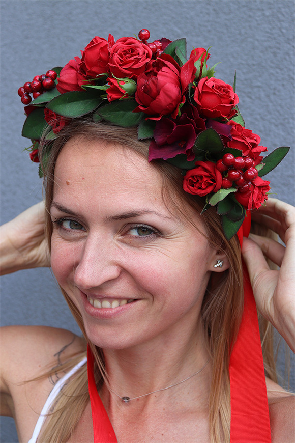 Frida Crown, czerwony wianek na głowę