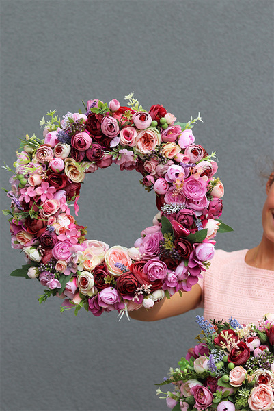 Bella Lux, komplet dekoracji kwiatowych, kompozycja + wianek