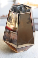 Gem, elegancki szklany wazon, złoty