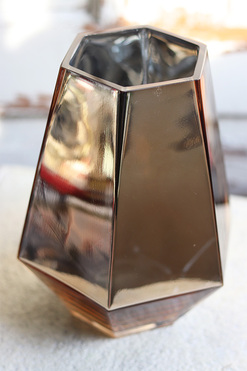 Gem, elegancki szklany wazon, złoty, wys.21cm 