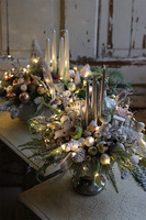 Frozen World, srebrno-biały stroik adwentowy LED