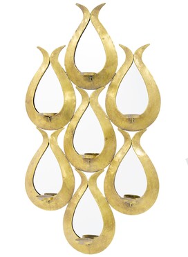 lustro świecznik Casablanca Candle w złotej ramie, wym.102.5x157.5cm