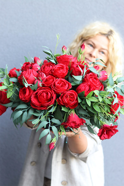 Czerwona Łuna 2, kompozycja nagrobna w misie, wys.28cm  