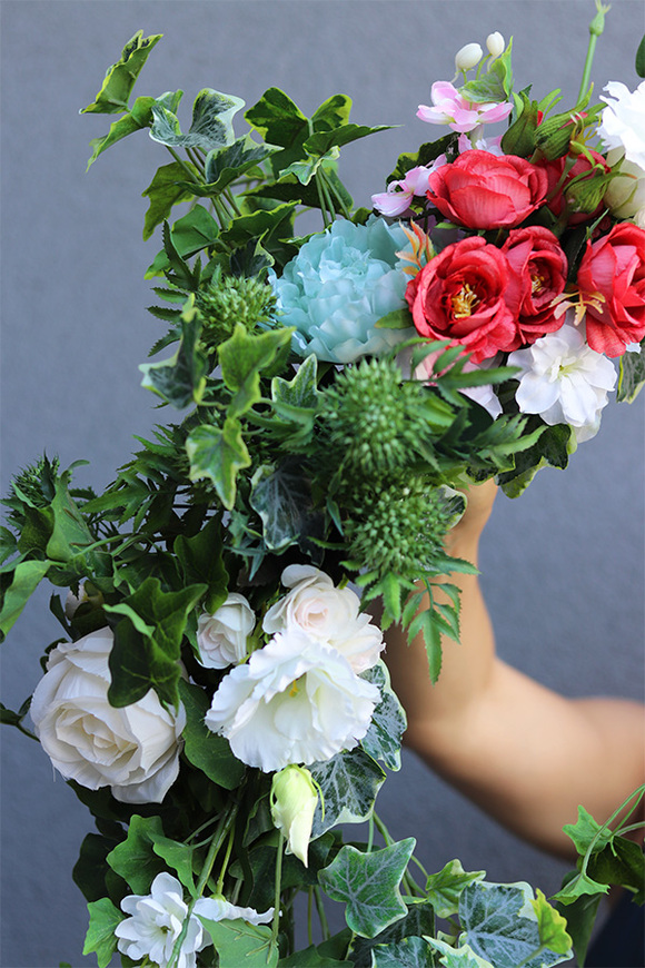 girlanda kwiatowa z bluszczem, Getrano 2, dł.110cm 