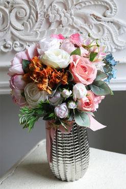 OD RĘKI Redera Silver Florentia, elegancki bukiet w wazonie, wys.40cm