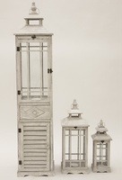 Andalouse White, drewniany lampion / latarenka, kpl.3szt