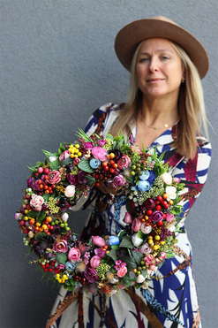 Jesienna Nestra, jesienny wianek z owocami, śr.40cm