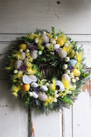 atrakcyjny wielkanocny wianek z jajkami, Yellow, śr.30cm