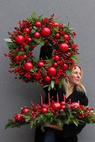 Karminowe Love Xmas, komplet świątecznych dekoracji