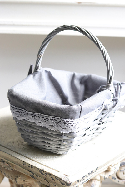 Alleluja, koszyczek na święconkę z serwetką, szary