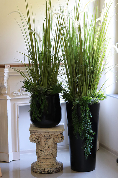 Green Terrance Cone, wysoka trawa w donicy fiberglass