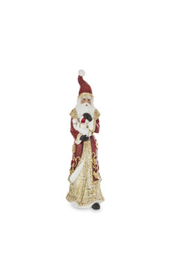 Rustic Nicolaus, świąteczna figurka Mikołaj, czerwony, wys.30cm