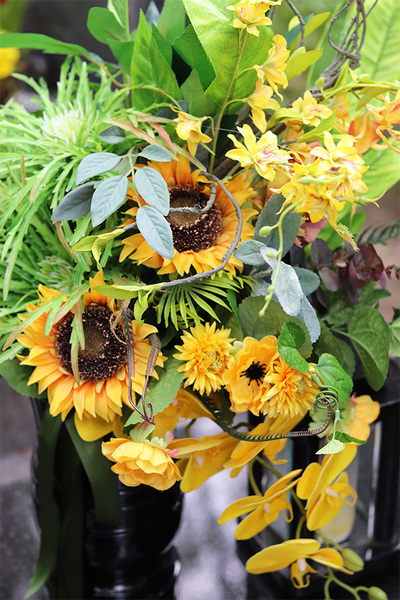 Słoneczna, bukiet nagrobny ze słonecznikami