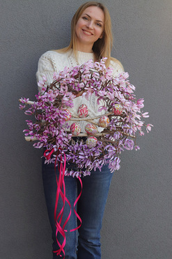 Kwiatowa Grzęda, wiosenny wianek dekoracyjny z jajkami, śr.50cm