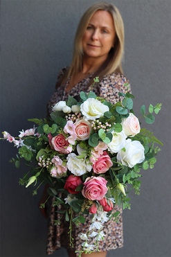 Klerina, bukiet nagrobny we wkładzie, dł.60cm 