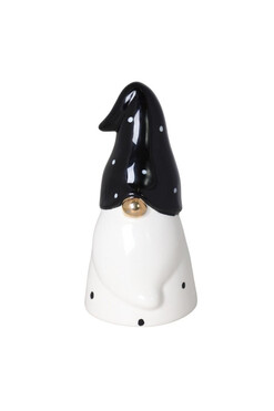 XMAS Santa, figurka świąteczna Mikołaj w groszki, czarny, wys.18cm